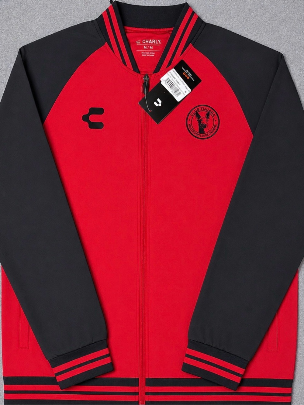 NWT Charly Club Tijuana Xolos Full Zip Bomber Jacket Red/Black Men's Medium
